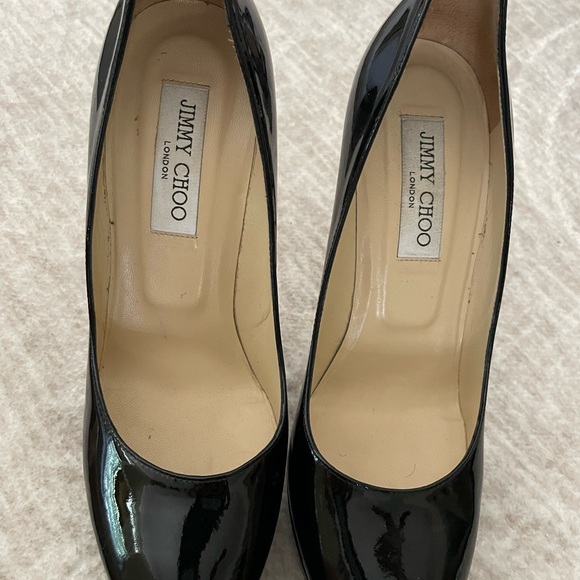 Jimmy Choo Black Patent Leather Platform Heels Size 39 - Picture 7 of 14